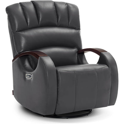 Poltrona reclinabile MCombo Power Swivel Glider con poggiatesta regolabile per cameretta dei bambini, in similpelle PR616