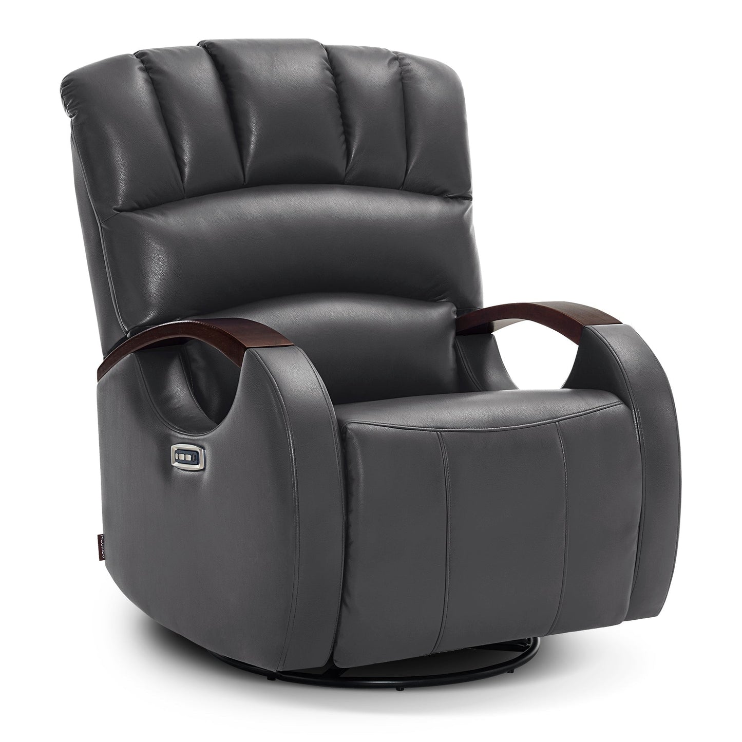 Poltrona reclinabile MCombo Power Swivel Glider con poggiatesta regolabile per cameretta dei bambini, in similpelle PR616