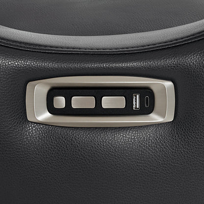 Poltrona reclinabile MCombo Power Swivel Glider con poggiatesta regolabile per cameretta dei bambini, in similpelle PR616