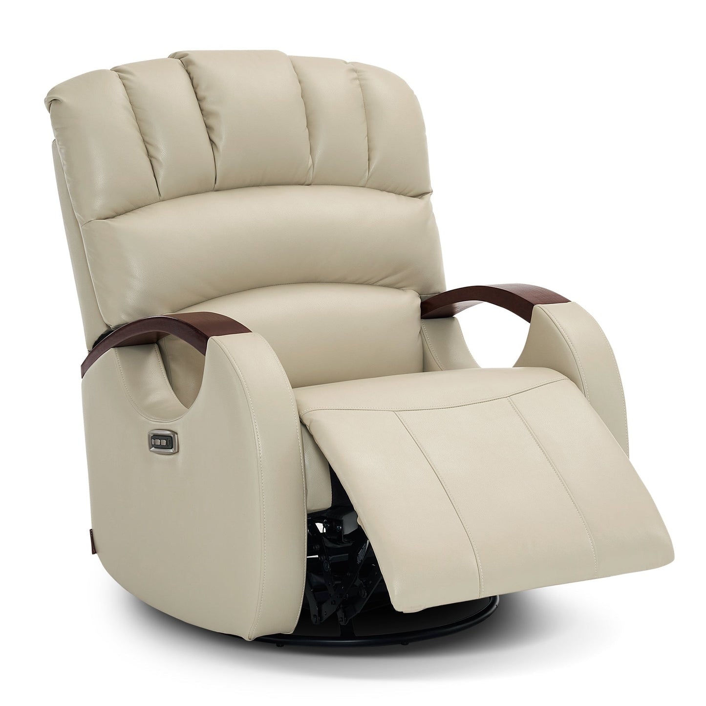 Poltrona reclinabile MCombo Power Swivel Glider con poggiatesta regolabile per cameretta dei bambini, in similpelle PR616