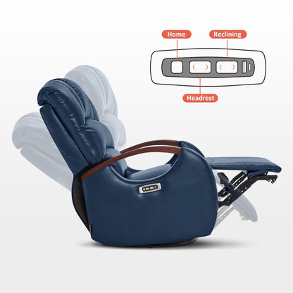 Poltrona reclinabile MCombo Power Swivel Glider con poggiatesta regolabile per cameretta dei bambini, in similpelle PR616