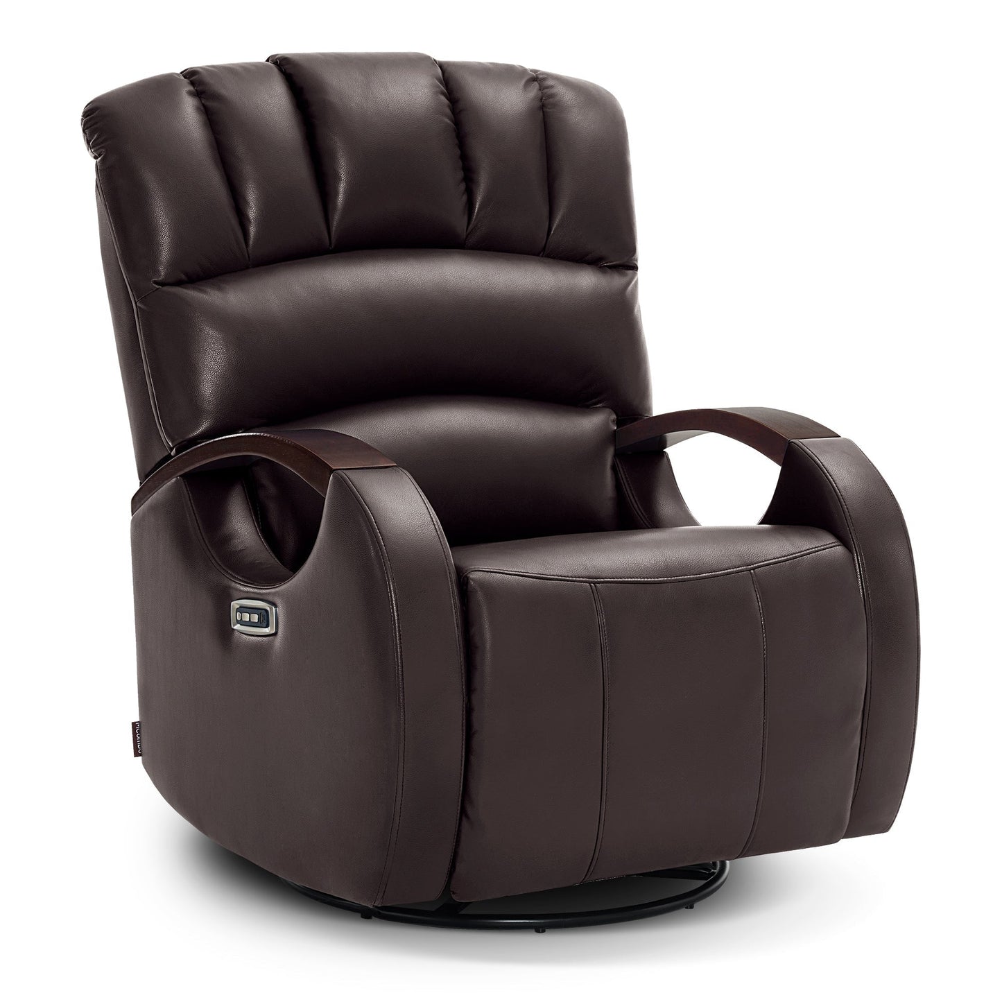 Poltrona reclinabile MCombo Power Swivel Glider con poggiatesta regolabile per cameretta dei bambini, in similpelle PR616
