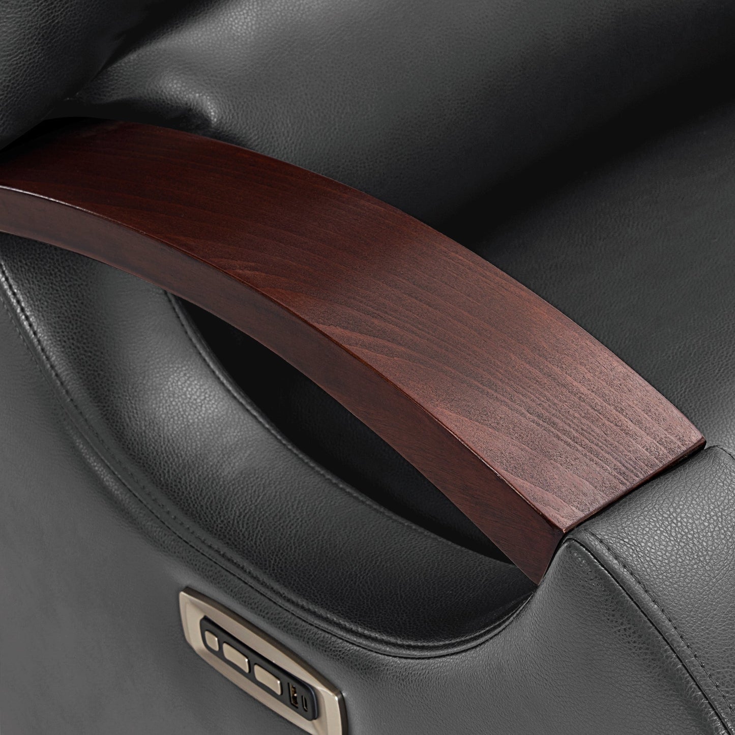 Poltrona reclinabile MCombo Power Swivel Glider con poggiatesta regolabile per cameretta dei bambini, in similpelle PR616