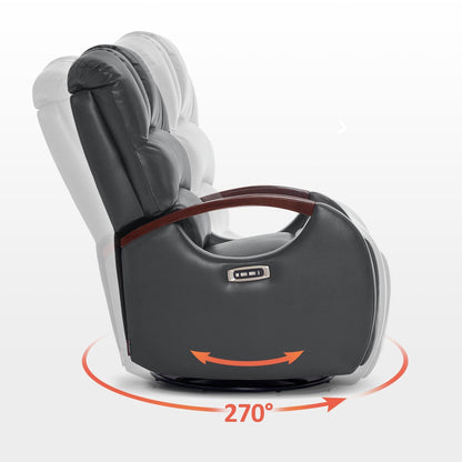 Poltrona reclinabile MCombo Power Swivel Glider con poggiatesta regolabile per cameretta dei bambini, in similpelle PR616