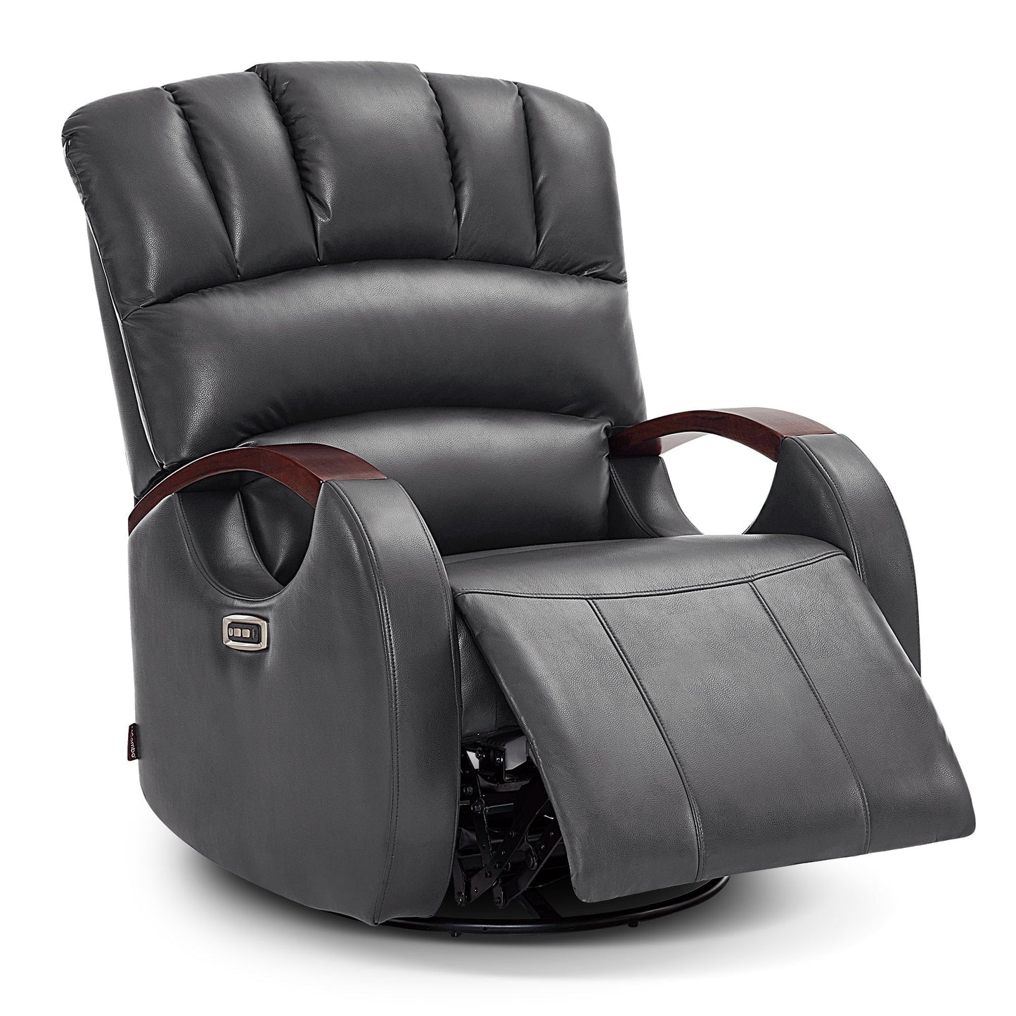 Poltrona reclinabile MCombo Power Swivel Glider con poggiatesta regolabile per cameretta dei bambini, in similpelle PR616