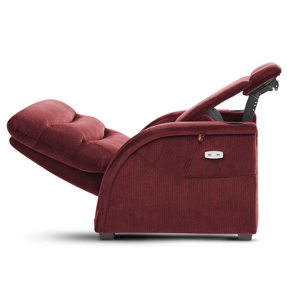 Poltrona reclinabile MCombo Power Zero Gravity con poggiatesta regolabile per soggiorno, tessuto ZG334