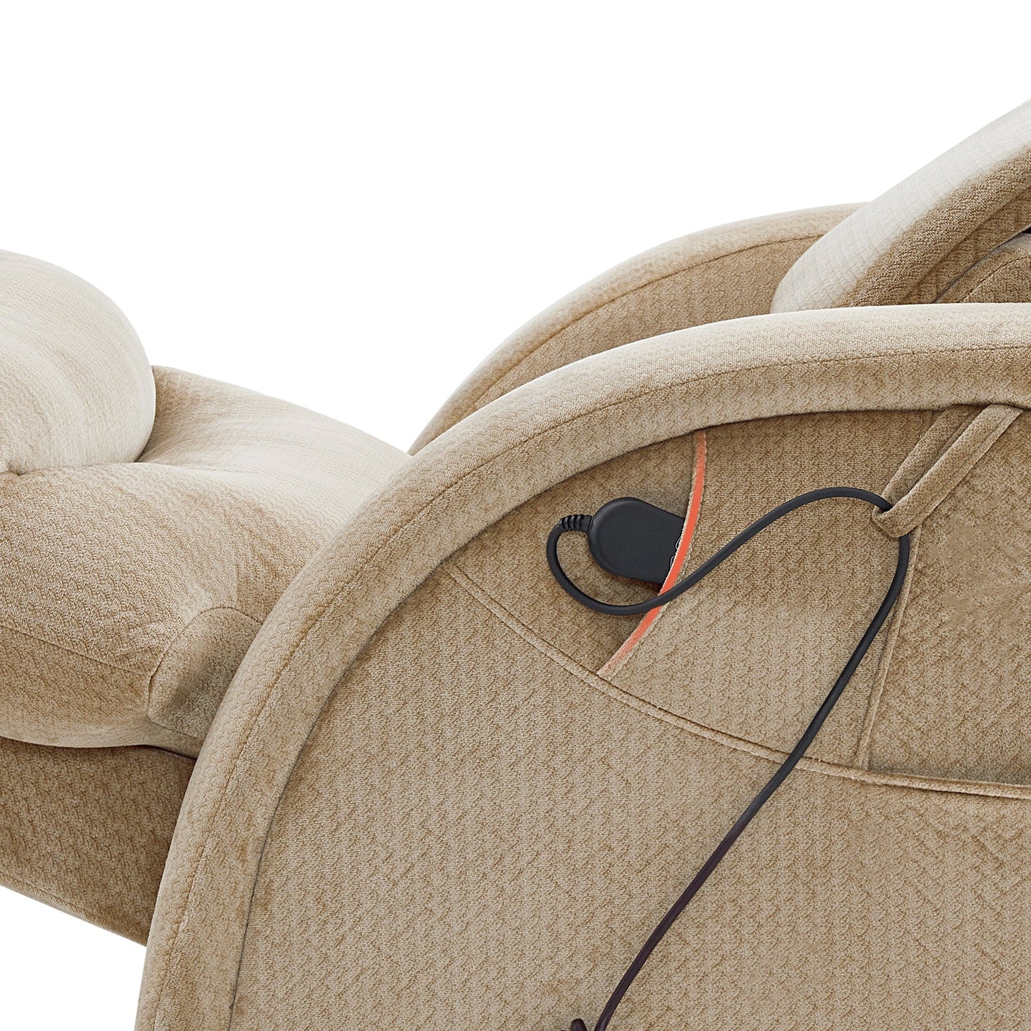 Poltrona reclinabile MCombo Power Zero Gravity con poggiatesta regolabile per soggiorno, tessuto ZG334