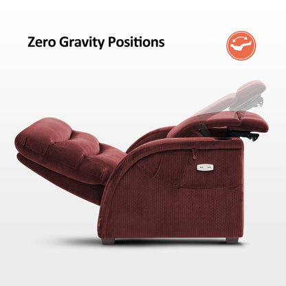 Poltrona reclinabile MCombo Power Zero Gravity con poggiatesta regolabile per soggiorno, tessuto ZG334