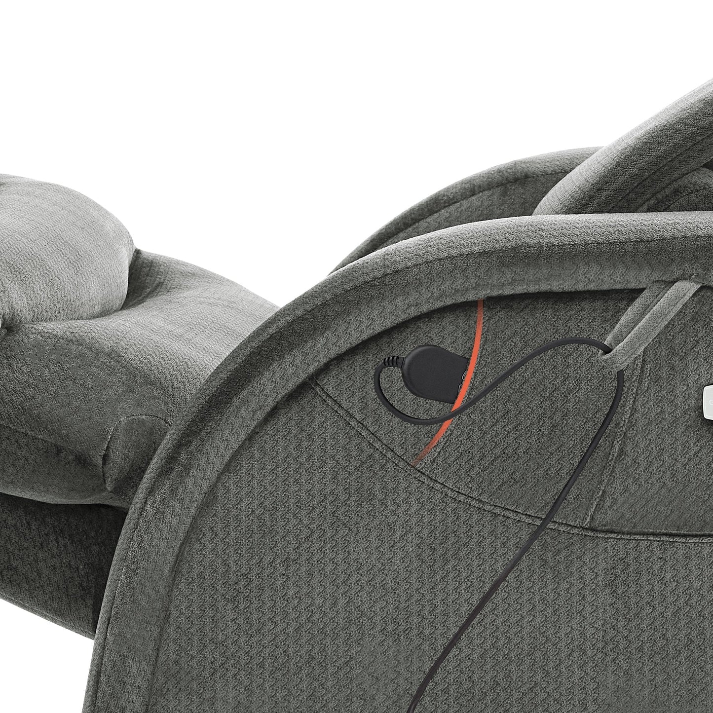 Poltrona reclinabile MCombo Power Zero Gravity con poggiatesta regolabile per soggiorno, tessuto ZG334