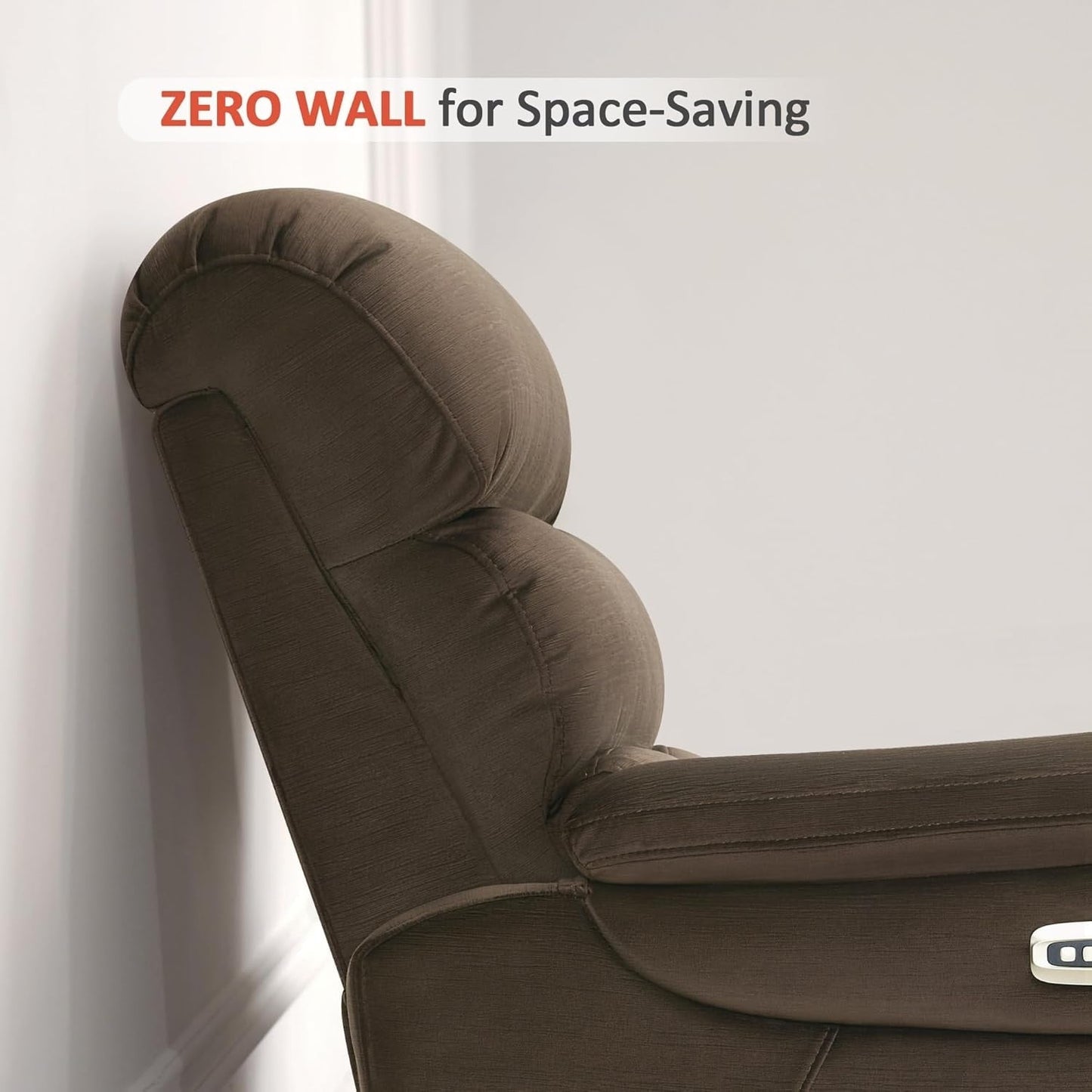 Poltrona reclinabile elettrica MCombo Zero Wall-Hugger con poggiatesta regolabile, perfetta per piccoli spazi e camper, tessuto ST257