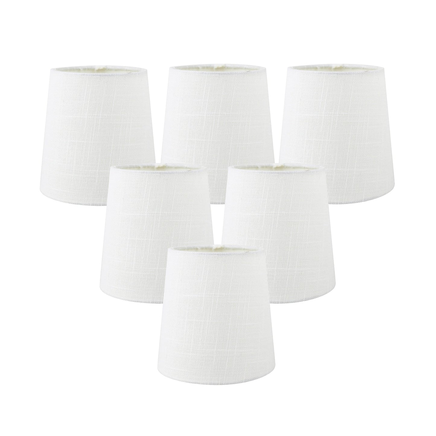 Paralumi per lampadari con clip in lino MERIVILLE, 4 pollici x 5 pollici x 5 pollici