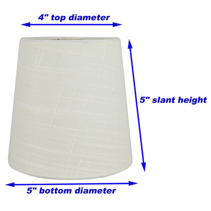 Paralumi per lampadari con clip in lino MERIVILLE, 4 pollici x 5 pollici x 5 pollici