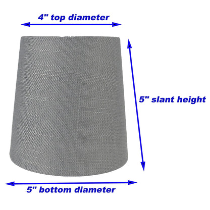 Paralumi per lampadari con clip in lino MERIVILLE, 4 pollici x 5 pollici x 5 pollici