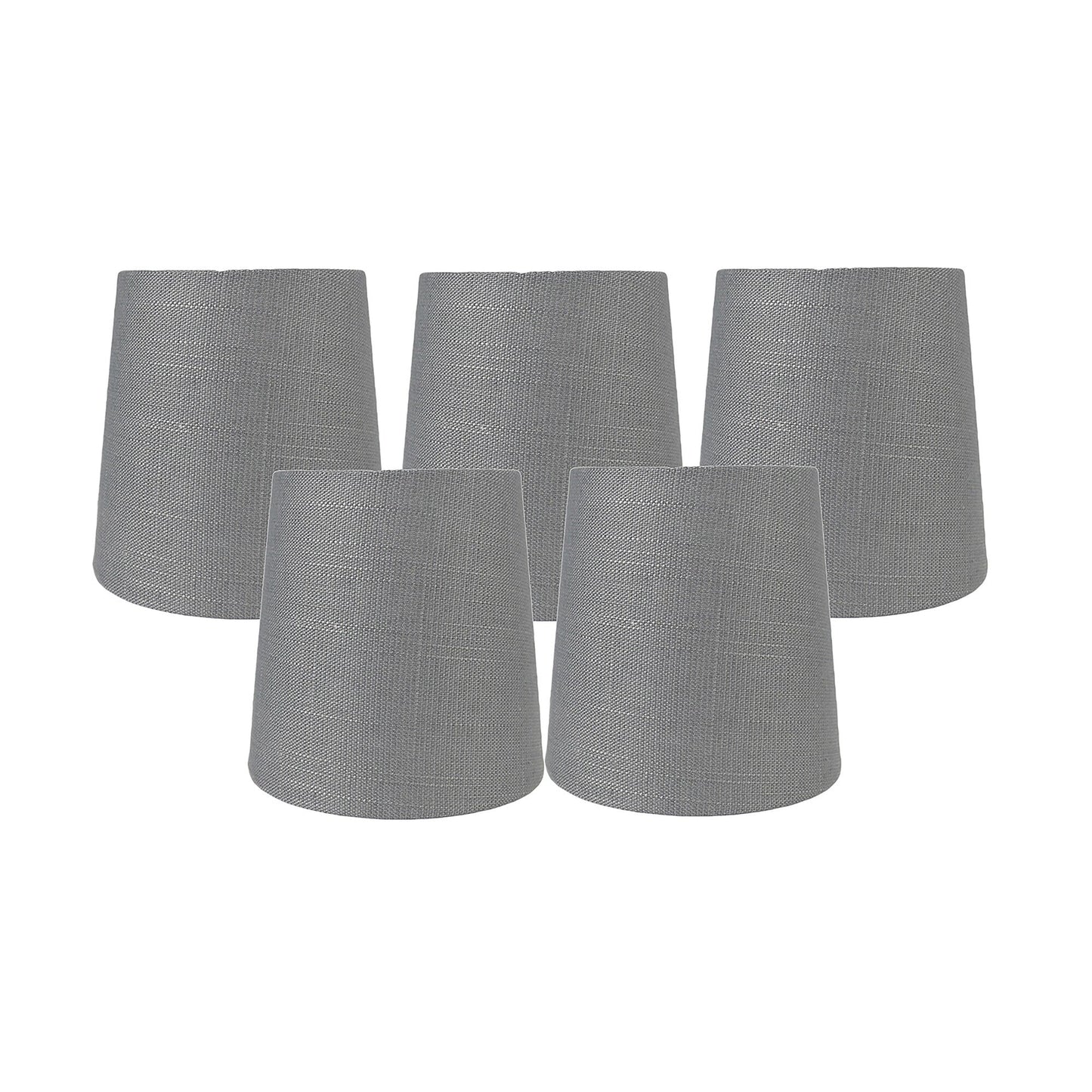 Paralumi per lampadari con clip in lino MERIVILLE, 4 pollici x 5 pollici x 5 pollici