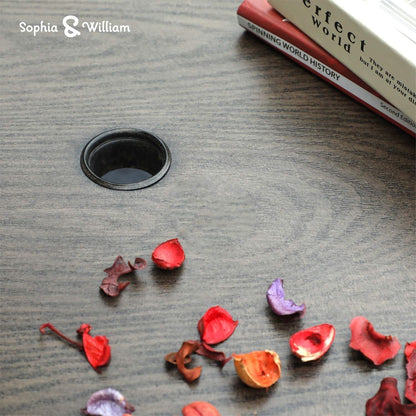 Set da pranzo per esterni da 5 pezzi, 4 sedie girevoli imbottite in schiuma ad asciugatura rapida e 44 tavoli rotondi in metallo effetto legno