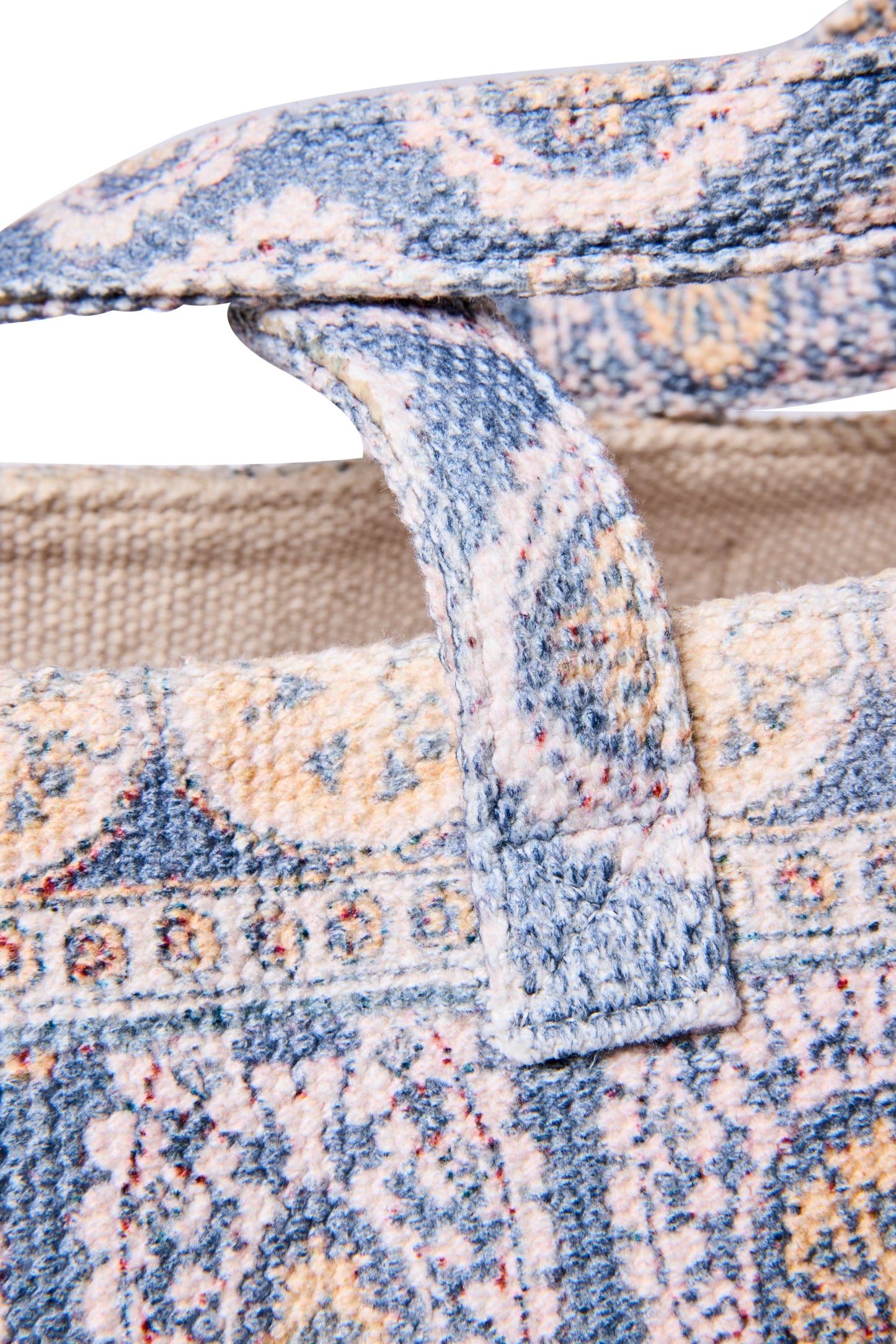 Sampai - Borsa Cesta Con Manici Fantasia Blue Print Block