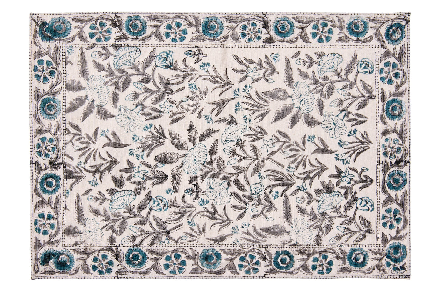 Southwold - Sottopiatti Set 1/4 Fantasia Blu E Grigio Stampa Blocco