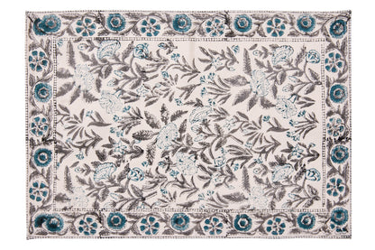 Southwold - Sottopiatti Set 1/4 Fantasia Blu E Grigio Stampa Blocco