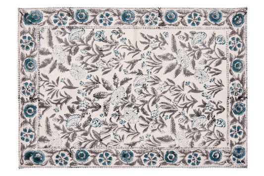 Southwold - Sottopiatti Set 1/4 Fantasia Blu E Grigio Stampa Blocco