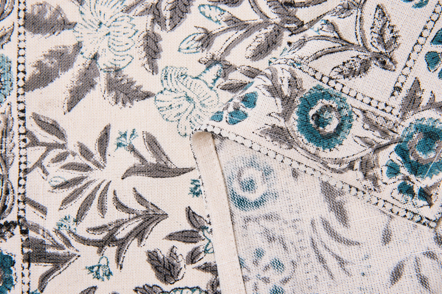 Southwold - Sottopiatti Set 1/4 Fantasia Blu E Grigio Stampa Blocco