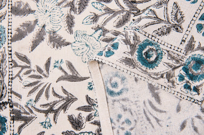 Southwold - Sottopiatti Set 1/4 Fantasia Blu E Grigio Stampa Blocco