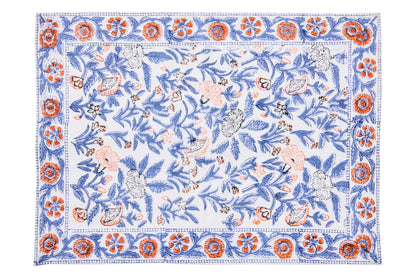 Southwold - Sottopiatti Set 1/4 Fantasia Fiori Blu Arancio Prin