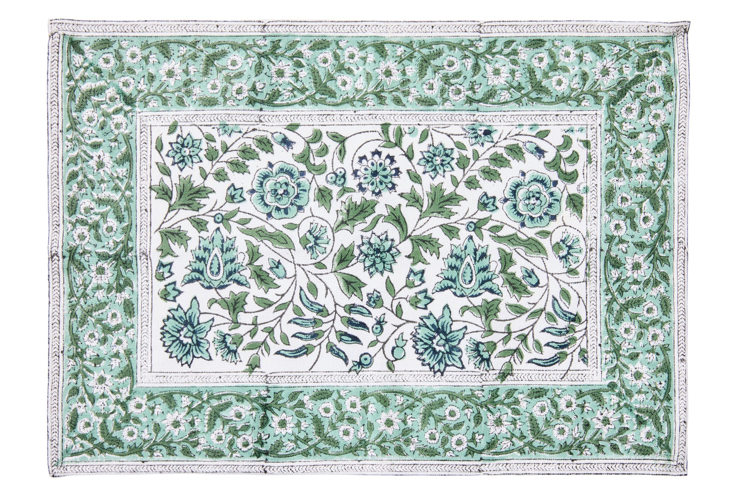 Southwold - Sottopiatti Set 1/4 Fantasia Fiori Verdi Azzurri