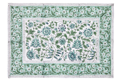 Southwold - Sottopiatti Set 1/4 Fantasia Fiori Verdi Azzurri