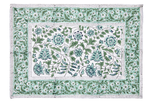 Southwold - Sottopiatti Set 1/4 Fantasia Fiori Verdi Azzurri