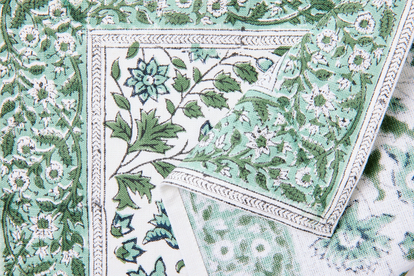 Southwold - Sottopiatti Set 1/4 Fantasia Fiori Verdi Azzurri