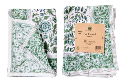 Southwold - Sottopiatti Set 1/4 Fantasia Fiori Verdi Azzurri