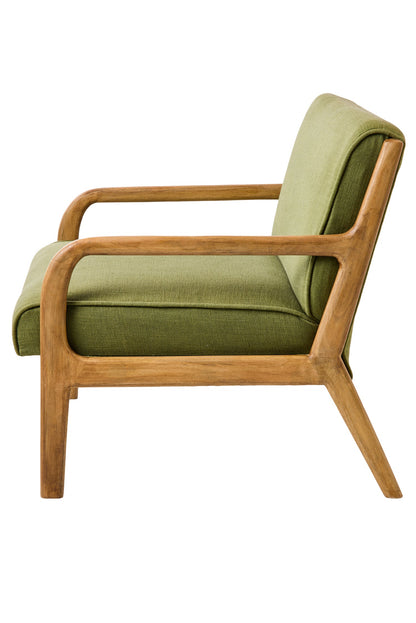 Giada - Poltrona verde in Cotone con struttura in Mango