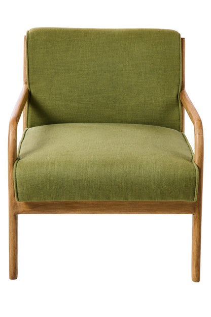 Giada - Poltrona verde in Cotone con struttura in Mango