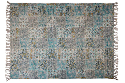 Tabarka - Tappeto 140X200 Patch Toni Azzurro