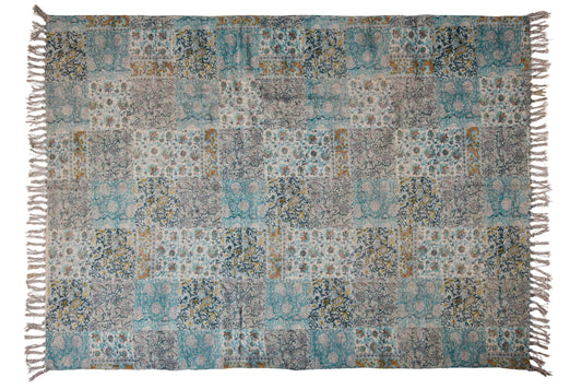 Tabarka - Tappeto 140X200 Patch Toni Azzurro