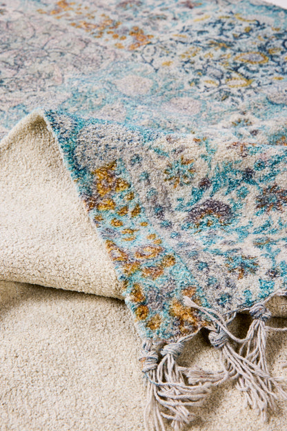 Tabarka - Tappeto 140X200 Patch Toni Azzurro