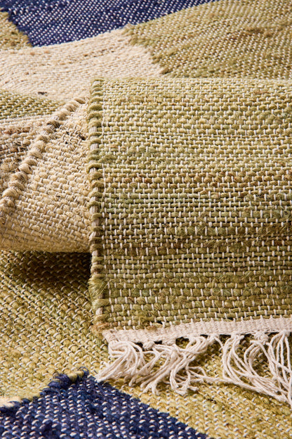 Adana - Tappeto 160X240 Patch Verde, Blu, Naturale