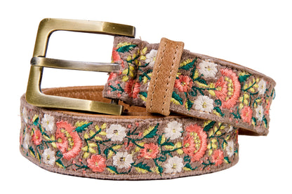 Skagit - Cintura Ricamata Mis.100 Fondo Marrone