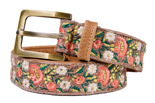 Skagit - Cintura Ricamata Mis. 110 Fondo Marrone