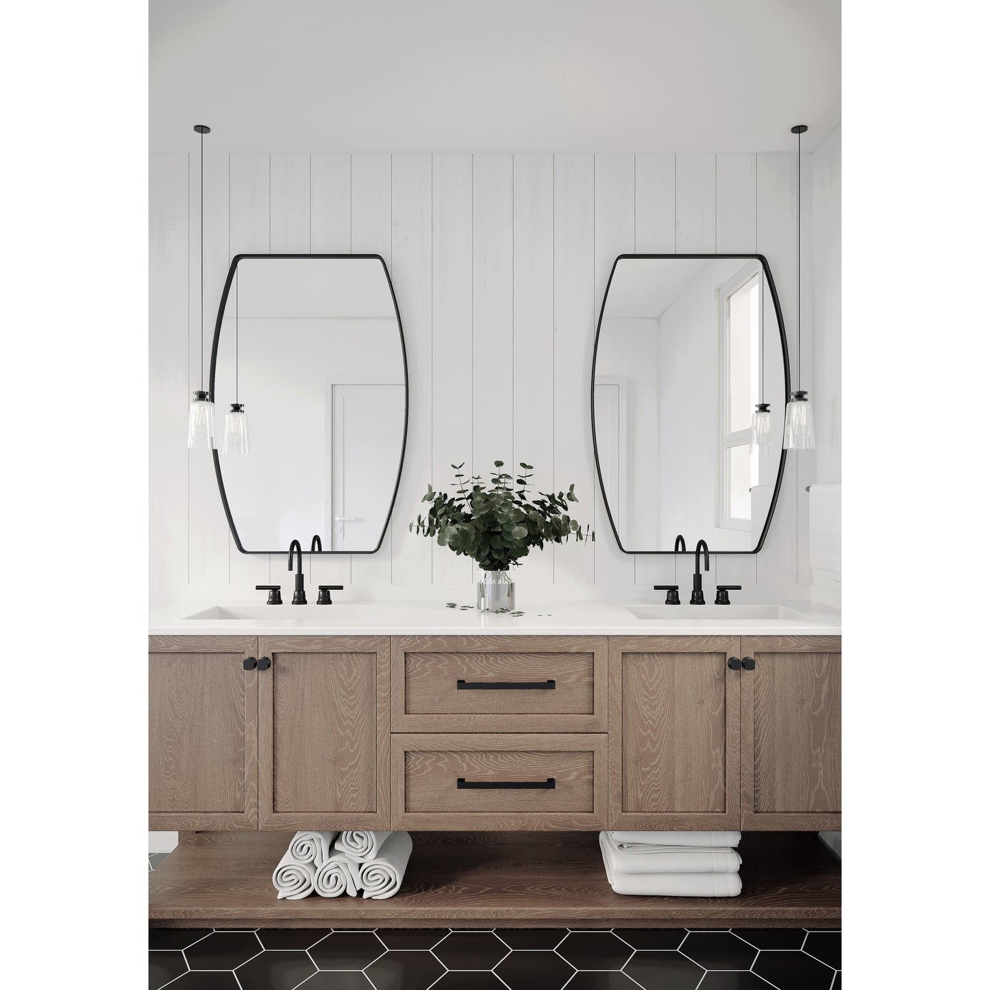 Specchio da parete in metallo oblungo MacLuu