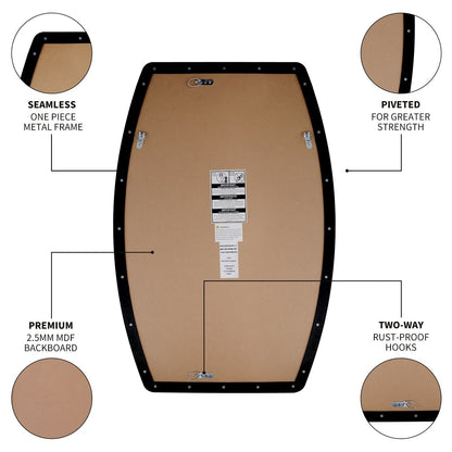 Specchio da parete in metallo oblungo MacLuu