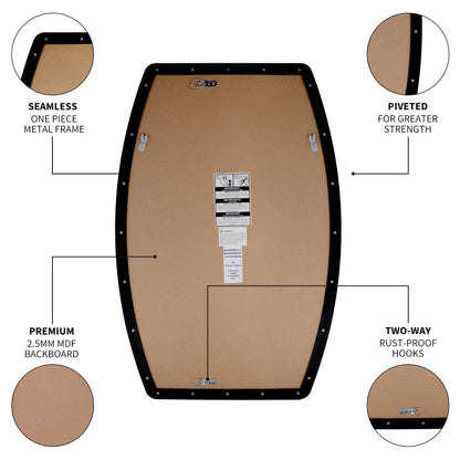 Specchio da parete in metallo oblungo MacLuu