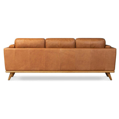 Divano in pelle pieno fiore Macadamia Cognac