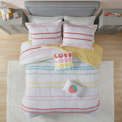 Set copripiumino in cotone Mackenzie con finiture in ciniglia di Intelligent Design Kids