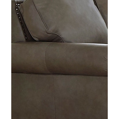 Divano letto Vernon imbottito in pelle pieno fiore con finiture a borchie