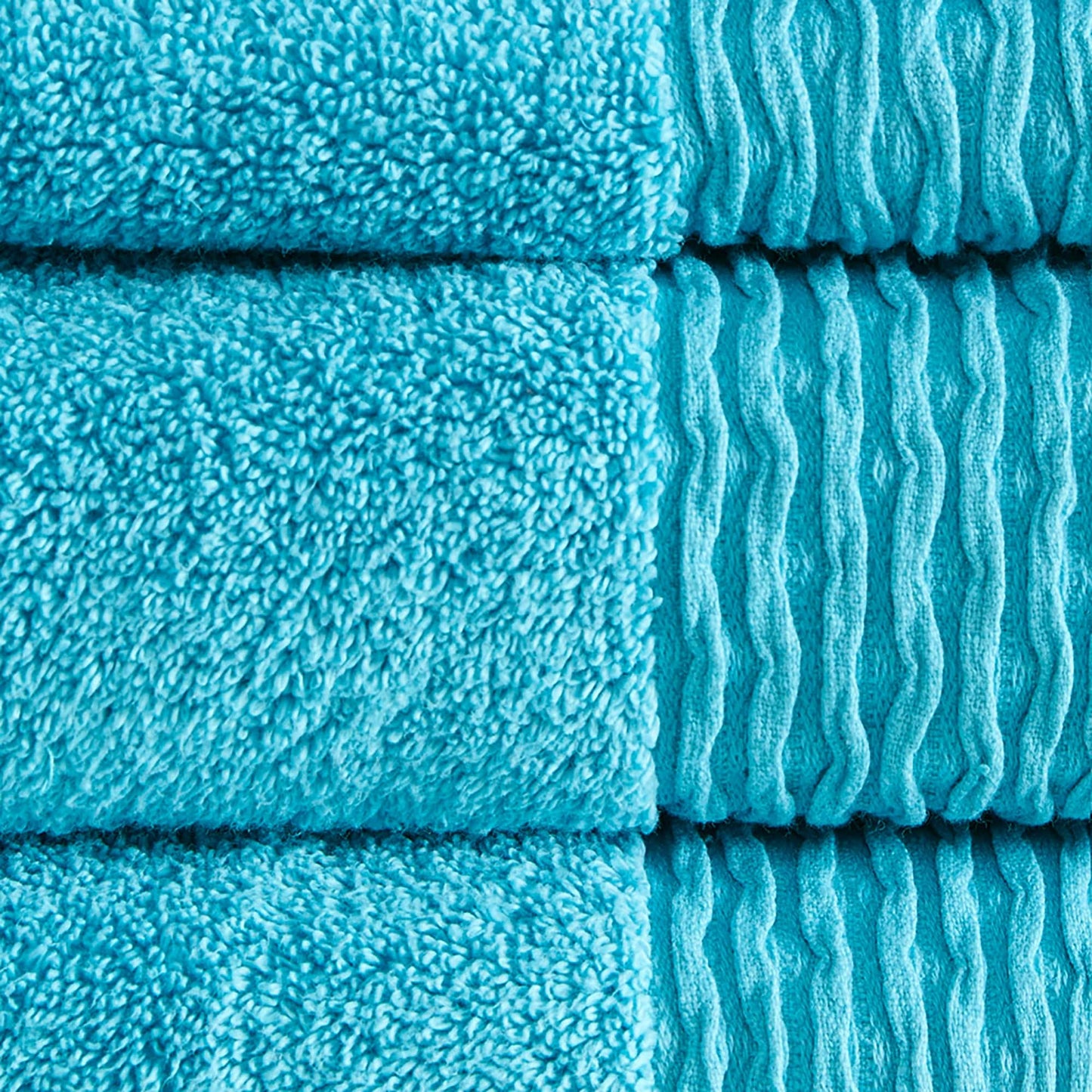 Set di asciugamani in cotone antimicrobico Madison Park Aer Jacquard Wavy Border Zero Twist