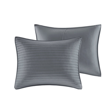 Collezione di 8 trapunte e copripiumini in seersucker stampato Madison Park Anchorage