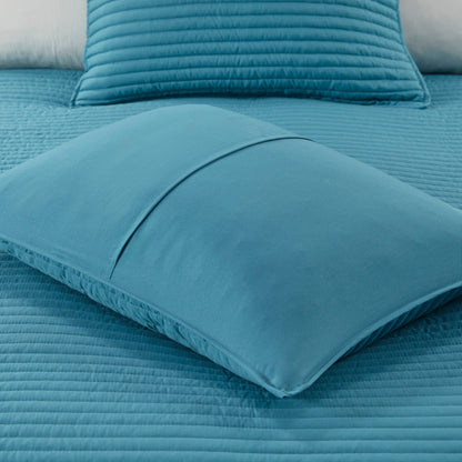 Collezione di 8 trapunte e copripiumini in seersucker stampato Madison Park Anchorage