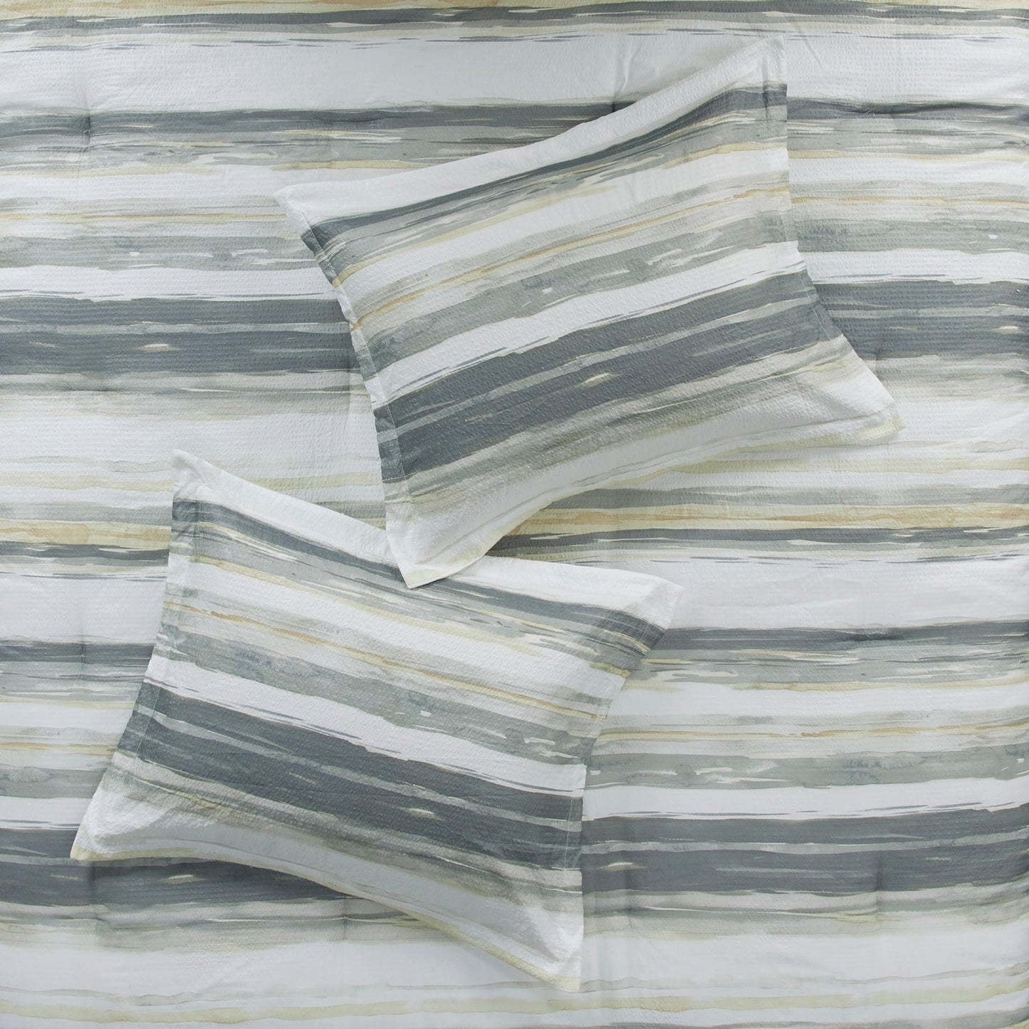 Collezione di 8 trapunte e copripiumini in seersucker stampato Madison Park Anchorage