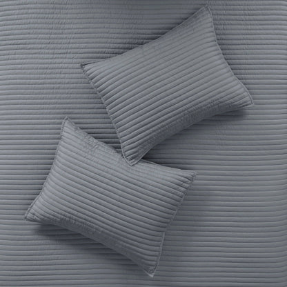 Collezione di 8 trapunte e copripiumini in seersucker stampato Madison Park Anchorage